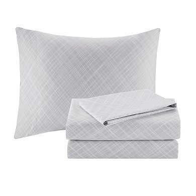 Madison Park Essentials Pelham Bay Comforter Set with Cotton Bed Sheets and Throw Pillow