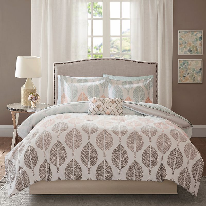 Madison Park Essentials Pelham Bay Comforter Set with Cotton Sheets, Pink, 