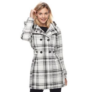 Juniors' IZ Byer Double Breasted Hooded Coat