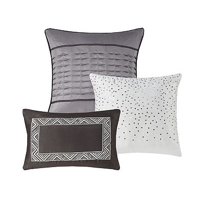 Madison Park 6 Piece Melody Quilt Set with Shams and Throw Pillows