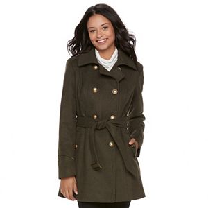 Juniors' IZ Byer Double-Breasted Trench Coat