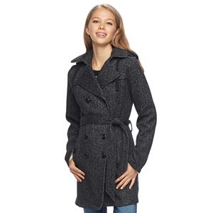 Juniors' IZ Byer Double-Breasted Fleece Trench Coat