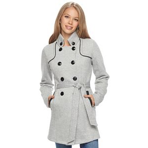 Juniors' IZ Byer Double-Breasted Fleece Trench Coat