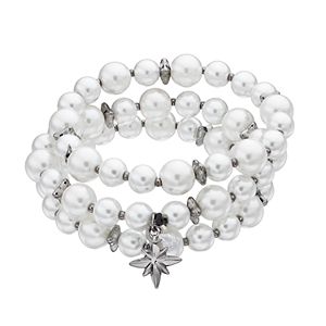 Simply Vera Vera Wang Simulated Pearl Starburst Stretch Bracelet Set
