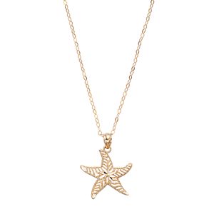 10k Gold Starfish Pendant Necklace