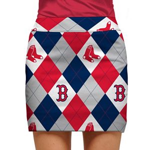 Women's Loudmouth Boston Red Sox Golf Argyle Skort