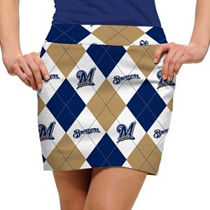 Women's Loudmouth Milwaukee Brewers Golf Argyle Skort