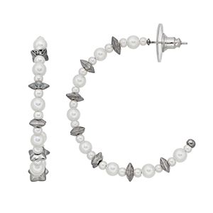 Simply Vera Vera Wang Simulated Pearl Half Hoop Earrings