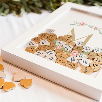 Cathy's Concepts Monogram Shadowbox Heart Drop Guestbook 101-piece Set