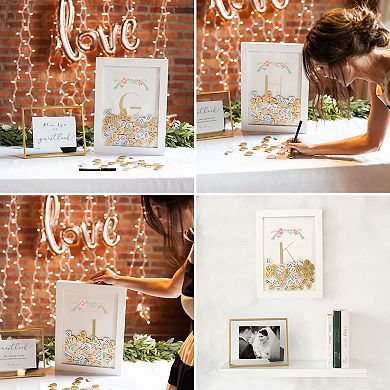 Cathy's Concepts Monogram Shadowbox Heart Drop Guestbook 101-piece Set