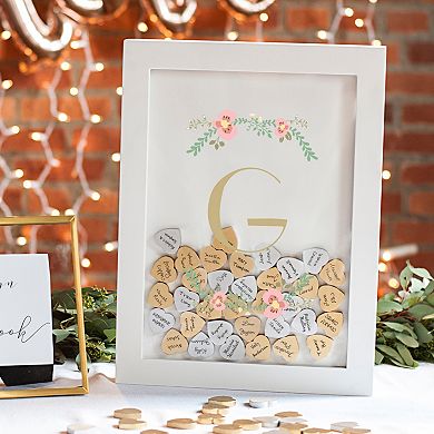 Cathy's Concepts Monogram Shadowbox Heart Drop Guestbook 101-piece Set