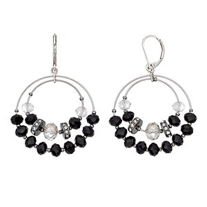 Simply Vera Vera Wang Black Bead Nickel Free Double Drop Hoop Earrings