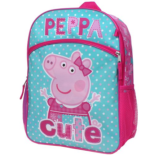 Girls Peppa Pig 5 Pc Backpack Lunch Box Accessories Set