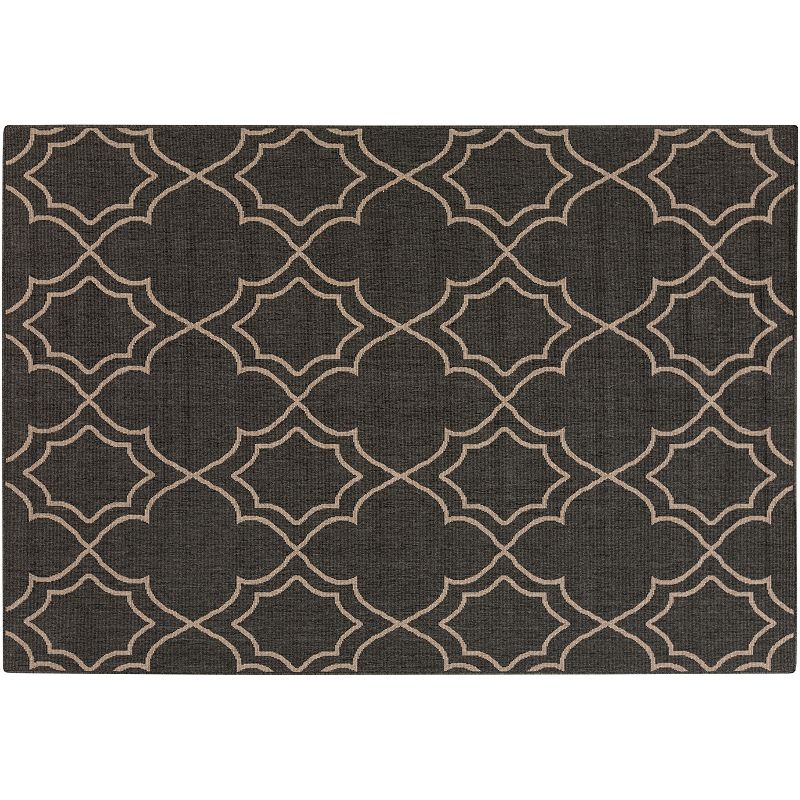 Decor 140 Anderson Trellis Indoor Outdoor Rug, Black, 7Ft Rnd