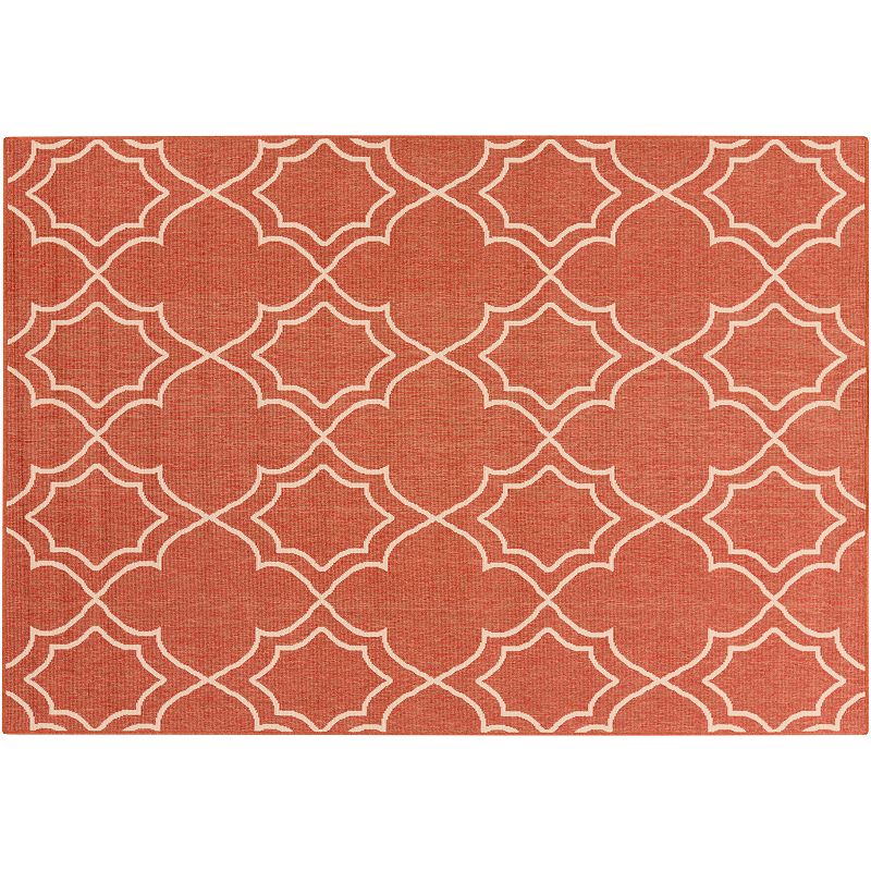 Decor 140 Anderson Trellis Indoor Outdoor Rug, Red, 6X9 Ft