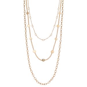 Apt. 9® Hammered Disc Layered Chain Necklace