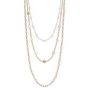 Apt. 9® Hammered Disc Layered Chain Necklace