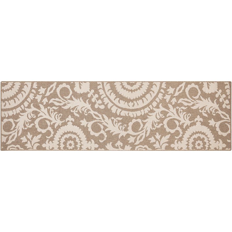 Decor 140 Big Pine Floral Indoor Outdoor Rug, Brown, 6X9 Ft