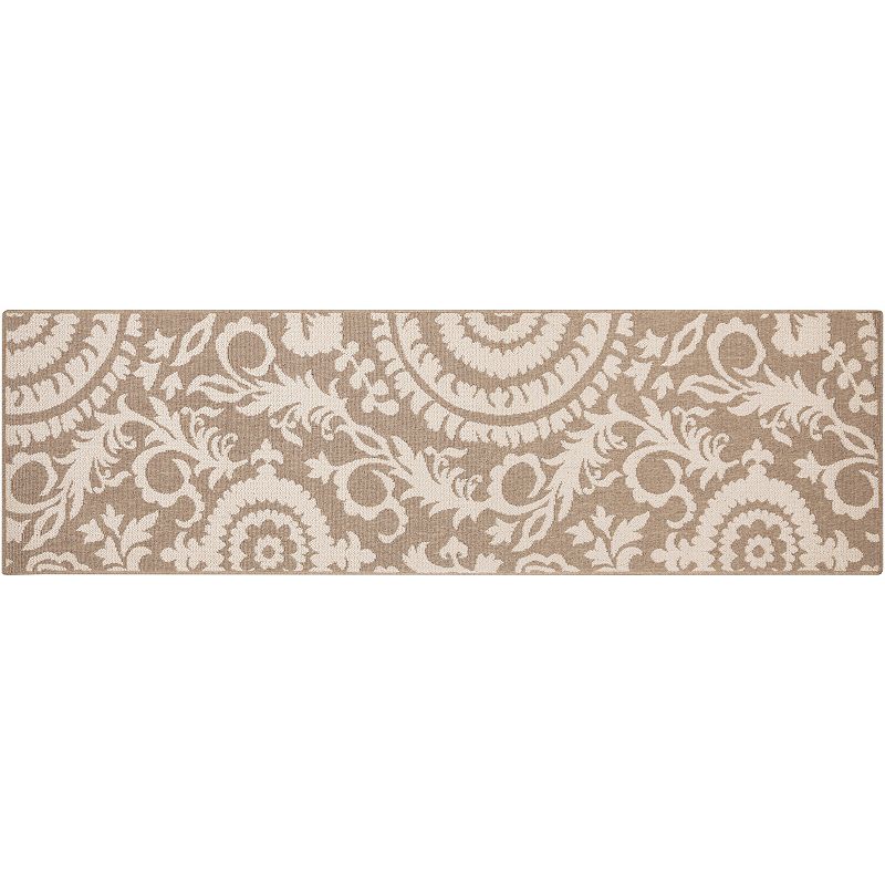 Decor 140 Big Pine Floral Indoor Outdoor Rug, Brown, 6X9 Ft