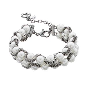 Simply Vera Vera Wang Chain Wrapped Simulated Pearl Bracelet