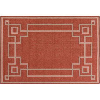 Decor 140 Blanche Framed Geometric Indoor Outdoor Rug