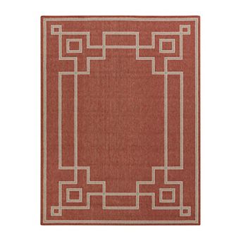 Decor 140 Blanche Framed Geometric Indoor Outdoor Rug
