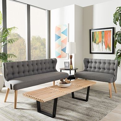 Baxton Studio Melody Modern Loveseat & Sofa 2-piece Set