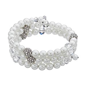 Simply Vera Vera Wang Fireball Simulated Pearl Coil Bracelet