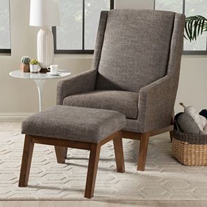 Baxton Studio Aberdeen Accent Chair & Ottoman 2-piece Set