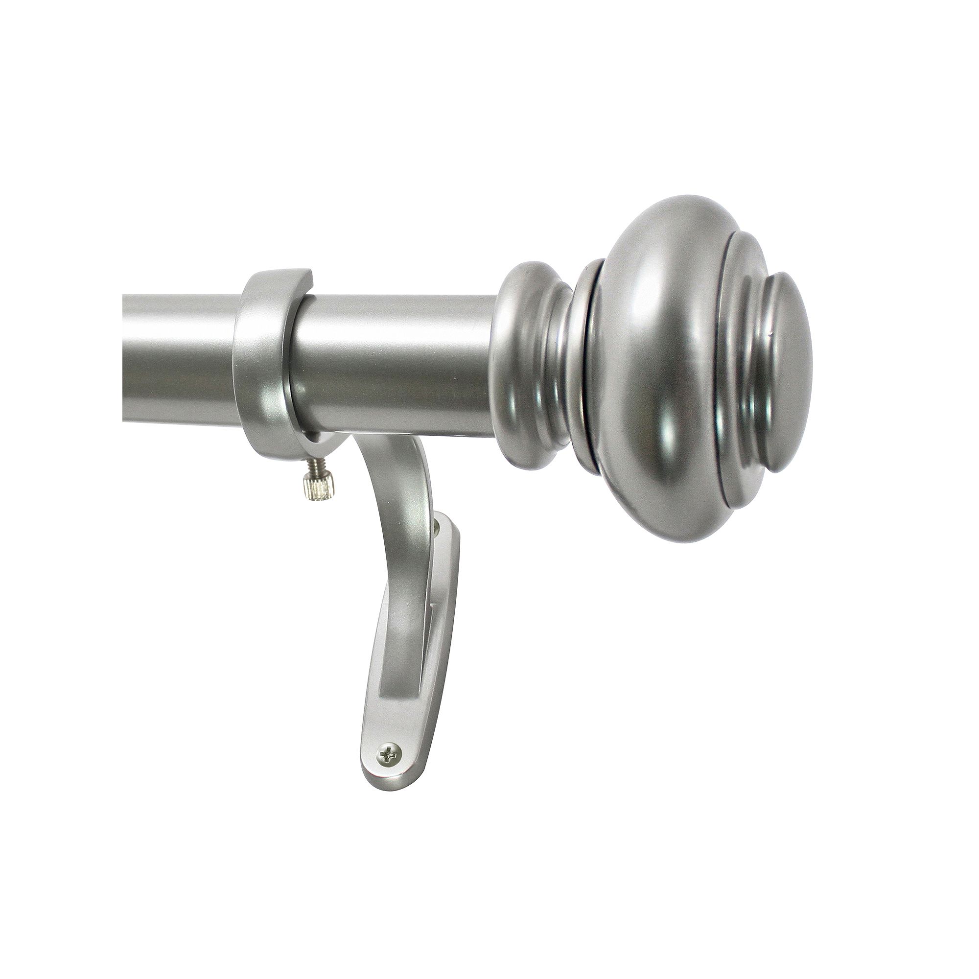 Decopolitan 1 Diameter Urn Adjustable Curtain Rod Set, Silver