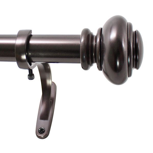 Decopolitan 1" Diameter Urn Adjustable Curtain Rod Set - Warm Bronze (18-36)