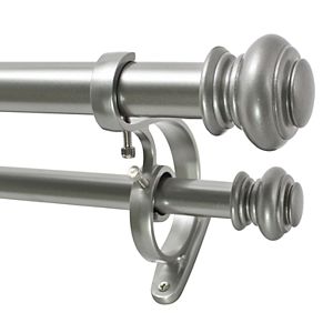 22 Park West Knob Adjustable Double Curtain Rod