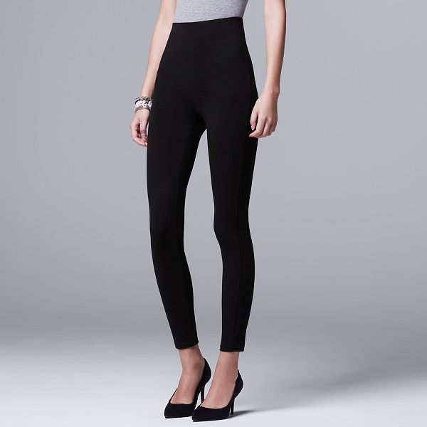 Simply Vera Vera Wang Leggings: Black Solid Bottoms - Size Medium