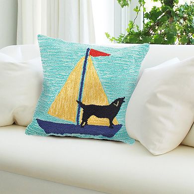 Liora Manne Sailing Dog Throw Pillow