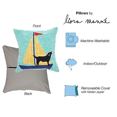 Liora Manne Sailing Dog Throw Pillow