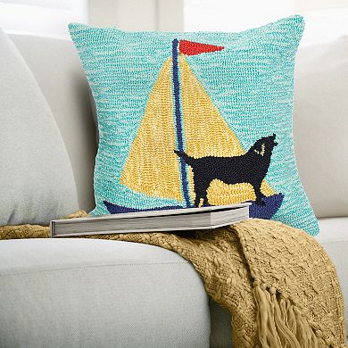 Liora Manne Sailing Dog Throw Pillow