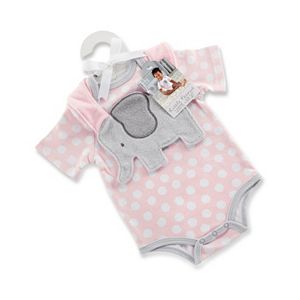 Baby Girl Baby Aspen Little Peanut Elephant Bodysuit & Bib Gift Set