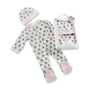 Baby Girl Baby Aspen Little Peanut Elephant Pajama & Hat Gift Set