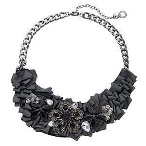 Simply Vera Vera Wang Black Ribbon Flower Statement Necklace