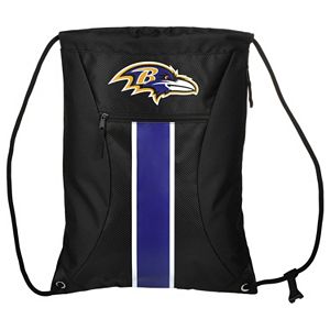 Forever Collectibles Baltimore Ravens Striped Zipper Drawstring Backpack