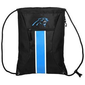 Forever Collectibles Carolina Panthers Striped Zipper Drawstring Backpack