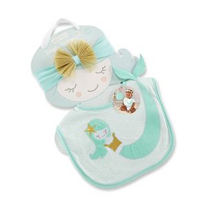 Baby Girl Baby Aspen Simply Enchanted Mermaid Bib & Headband Set