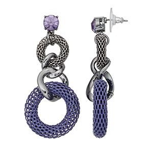 Simply Vera Vera Wang Purple Mesh Link Nickel Free Drop Earrings