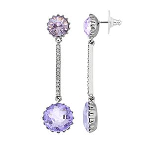 Simply Vera Vera Wang Purple Double Stone Nickel Free Linear Drop Earrings