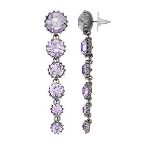 Simply Vera Vera Wang Purple Graduated Stone Nickel Free Linear Earrings