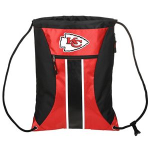 Forever Collectibles Kansas City Chiefs Striped Zipper Drawstring Backpack