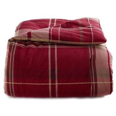 Cuddl Duds 6-Piece Red Plaid Flannel Comforter Set