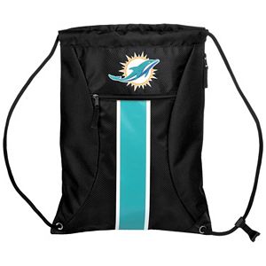 Forever Collectibles Miami Dolphins Striped Zipper Drawstring Backpack