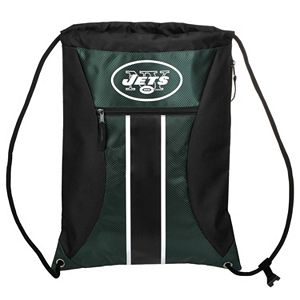 Forever Collectibles New York Jets Striped Zipper Drawstring Backpack
