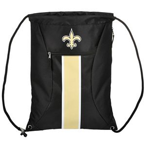 Forever Collectibles New Orleans Saints Striped Zipper Drawstring Backpack